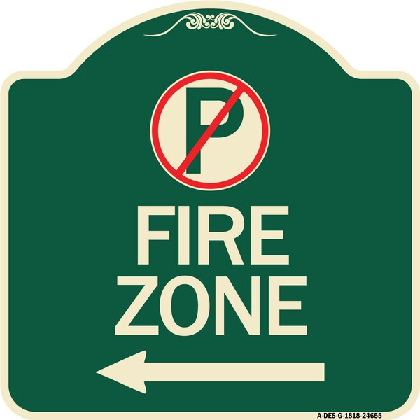 Signmission No Parking Symbol and Left Arrow Heavy-Gauge Aluminum Architectural Sign, 18" x 18", G-1818-24655 A-DES-G-1818-24655 - main